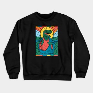 Funny T-Rex Stained Glass Dinosaur Tyrannosaurus Rex Crewneck Sweatshirt